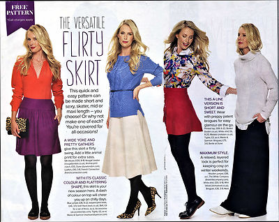 £1 Flattering Feminine Pleated SKIRT EASY Prima Sewing Pattern 10 12 14 16 18 20