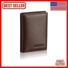 Genuine Italian Calfskin Card Holder - Elegant Coffee Color for Professionals