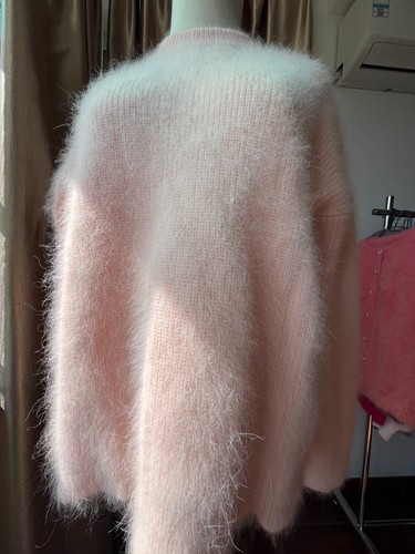 Maglione lana angora maglione misto super morbido soffice fuzzy pullover - Foto 4 di 8