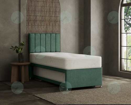 NEW 3 IN 1 DIVAN GUEST BED + TRUNDLE + MATTRESSES + 6 PANEL VERTICAL LINES H/B - Picture 23 of 31