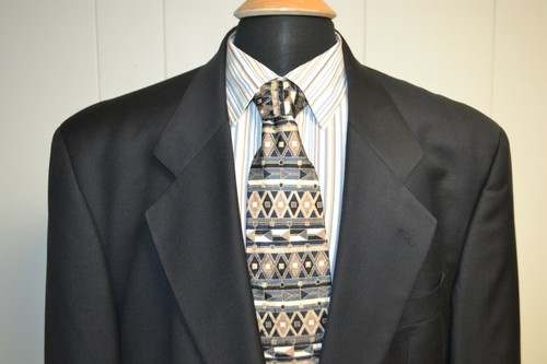 Hugo Boss Men's Super 100 Wool Black 2 Front Button Sports Coat Size 42L - Picture 2 of 11