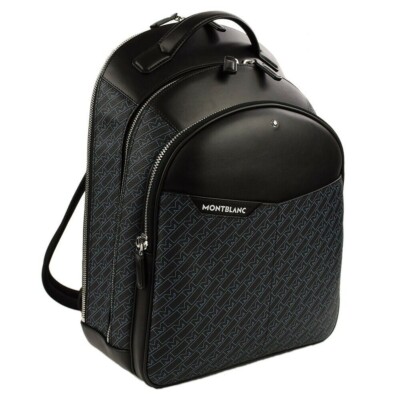 MONTBLANC Unisex Black Blue M MONOGRAM 3 Compartment Medium 