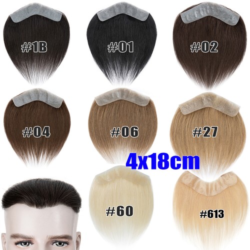 Männer Toupet Haar Ersatz System Haarteil Dünn V-LOOP Haut Voll PU Echthaar - Bild 30 von 34