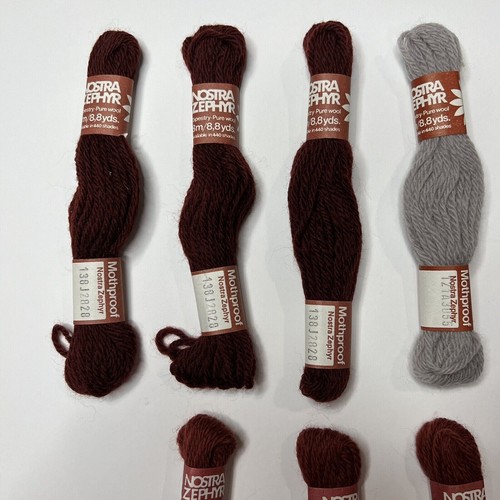 Lot of 12 Nostra Zephyr Tapestry Needlepoint Wool Skeins Denmark 4 Colors Craft - Picture 2 of 8