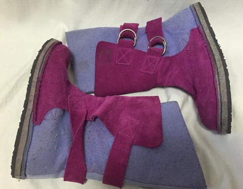 Sorel Chipahko Felt Pink Suede Ankle Calf Boots Girls Youth 1/32 Winter Pull On - Bild 5 von 6