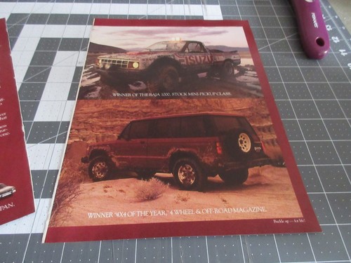 1985 Isuzu Trooper II, MINI-PICKUP 2-Page Print Ad - Picture 2 of 3