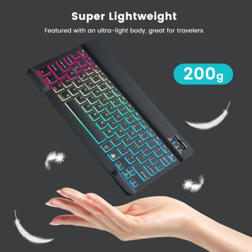 RGB Backlit Keyboard Mouse For Samsung Galaxy Tab A8 A9 Plus S9 FE S8 S7 S6 Lite - Picture 18 of 35