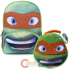 TMNT Ninja Turtle School Large Backpack Lunch Bag Mike Insulated 2pc Set