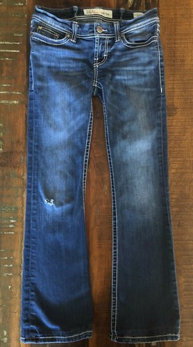 Pantalones de mezclilla para mujer BKE con hebilla Sabrina puntada gruesa bota en dificultades corte talla 26 - Imagen 3 de 12