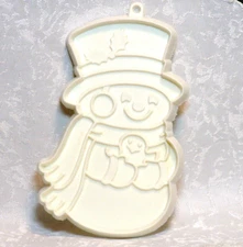 Hallmark Vtg Cookie Cutter - Snowman Holding Baby Bird Top Hat Christmas Cute
