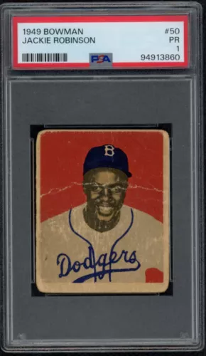 1949 Bowman #50 Jackie Robinson Brooklyn Dodgers HOF PSA 1 CRaZy good deal