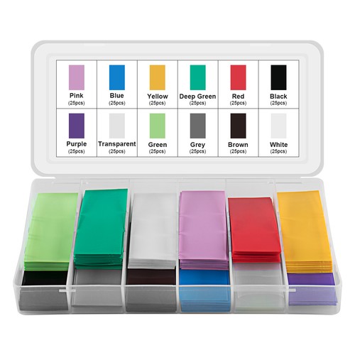 300 Stück Batteriehülsen Flach PVC Schrumpfschlauch Schlauch Set Batteriefolie 29,5 mm