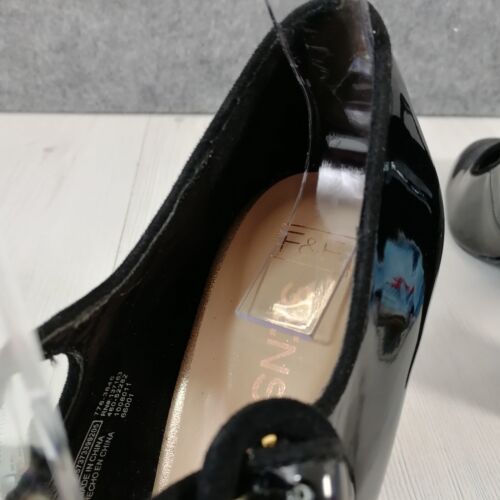 Sandalias para mujer F&F negras de tacón alto con plataforma de charol talla UK 4 - Imagen 8 de 18