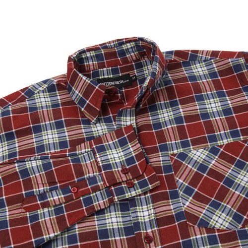Nuevas camisas informales de franela a cuadros de algodón cepillado manga larga leñador para hombre - Imagen 16 de 19