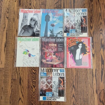 RARE Lot of (7) Munchner Leben 1972 Munich Olympic Magazines-Hard to Find!!