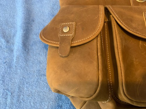 Markenloser brauner Lederrucksack Rucksack SEHR SCHÖNE QUALITÄT - Bild 6 von 24