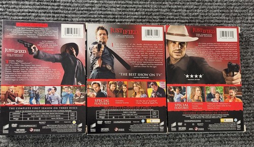 Lot of 3 Justified DVD Box Sets - Complete Season 1,2,3 Timothy Olyphant - Picture 2 of 2