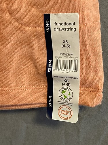 Wonder Nation Pull On Shorts Girls Elastic Waist Neon Orange Size XS (4-5) - Picture 3 of 10