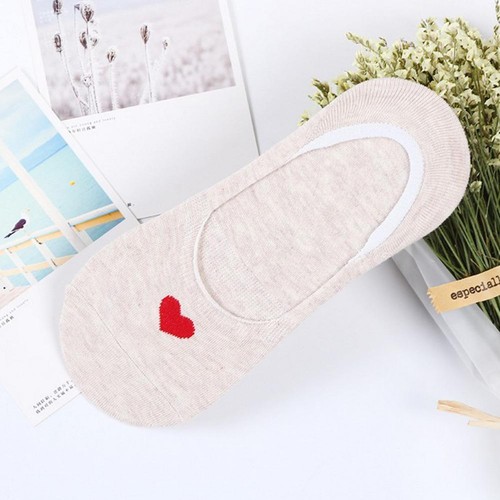 Women Socks Love Heart Cotton Invisible Shallow Mouth Boat Socks Non-slip Sock🎀 - Picture 5 of 17