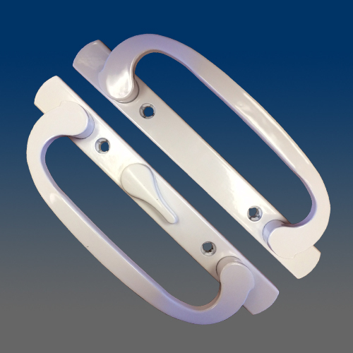 Patio Door Hardware Handle Set -PD2010WHITE (OFFSET PIN SLOT) - Picture 1 of 2
