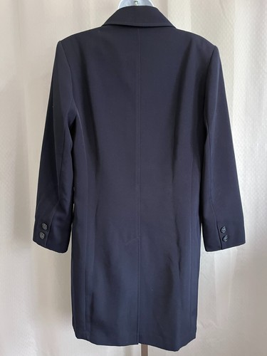 Jacqueline Ferrar Size M Navy Blue Long Coat - Picture 7 of 14