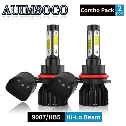 Super Bright 10000K LED Headlight Kit Bulbs 12000LM High Low Beam Pair 9007 HB5 - Picture 1 of 16