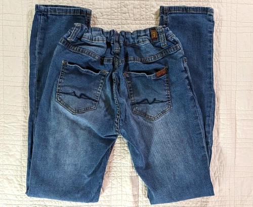 7 For All Mankind Sz 14 Paxtyn Med Wash Adjustable Waist Skinny Jeans Stretch - Picture 6 of 15