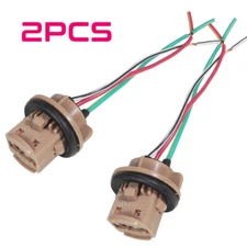 2pcs 7443 7444 Female Socket Wire Harness Brake Stop Tail Light Holder Connector