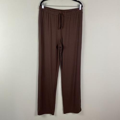 Pantalones de salón Nuuds para mujer XL marrón con cordón cintura elástica pijama pantalón - Imagen 1 de 10