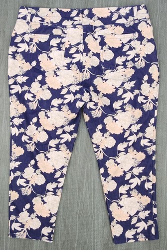 Women's Faded Glory Floral Jeans Jeggings Pull On Pants XL 16/18 Capri Cropped - Picture 2 of 4