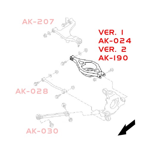 Brazos traseros ajustables Godspeed para Q60 cupé/Q40 (V36) 2014-16 con rodamientos - Imagen 5 de 6