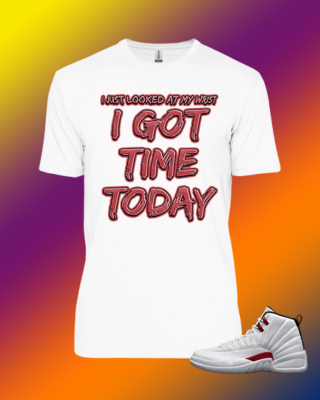 Tee to match Air Jordan Retro 12 Twist Red Time Today | eBay