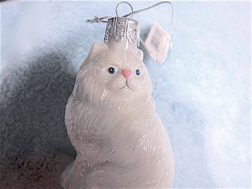 Miau! NOS Kurt Adler WHT PERSERKATZE ganzjährig ORNAMENT mundgeblasenes Glas süß! - Bild 3 von 7