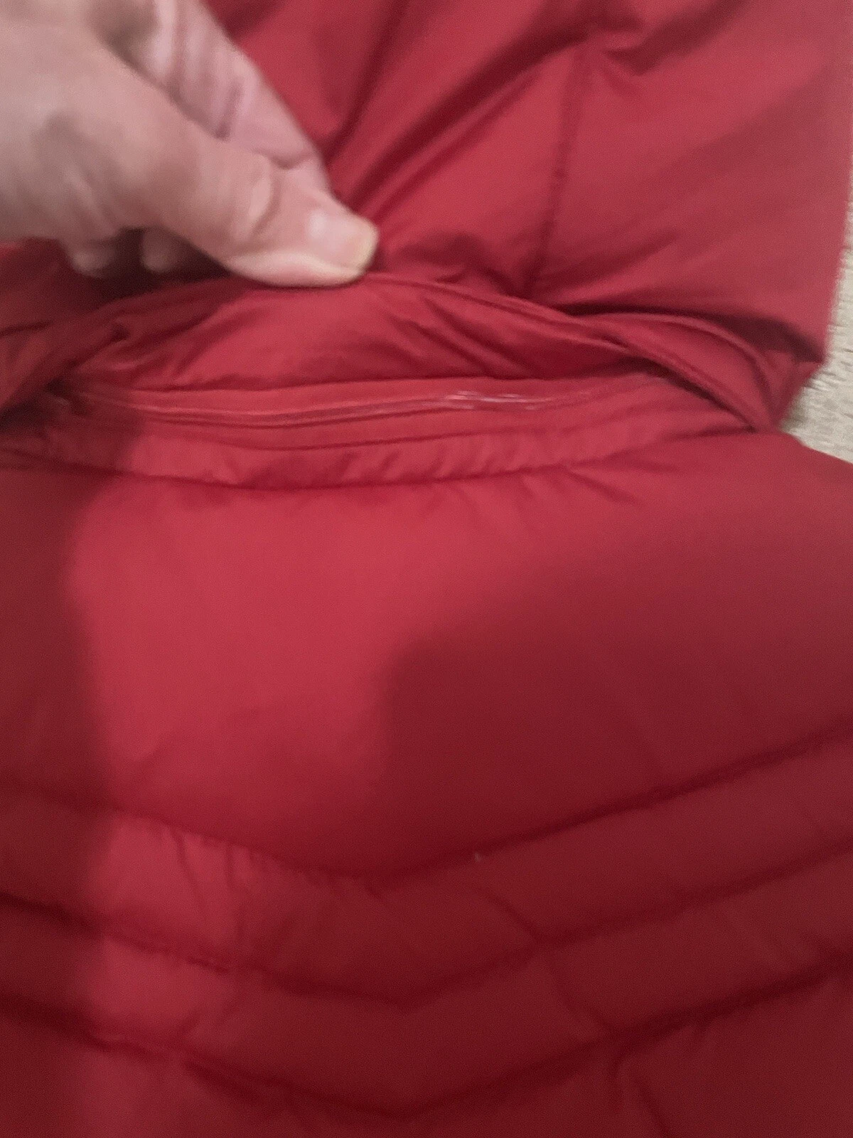 Gilet imbottito Michael Kors morbido rosso con cappuccio rimovibile