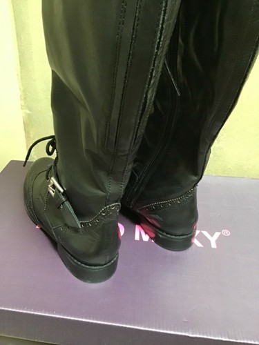 Mojo Moxy NEW HIGHLAND RIDER Black Moto LEATHER OVER THE KNEE Boots NWB 6,5 US - Picture 6 of 10