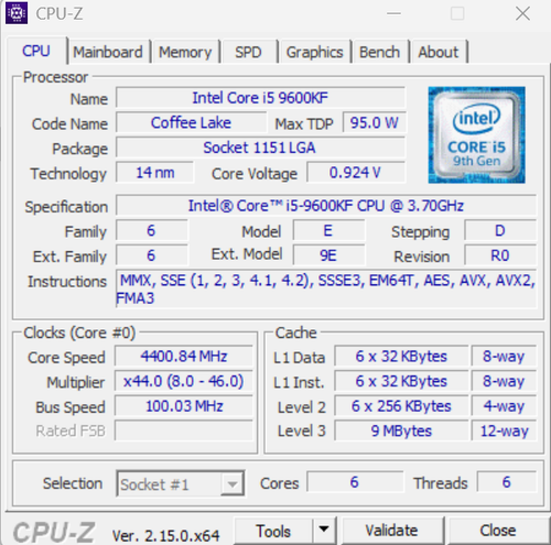 Intel Core i5-9600KF - 6x 3,7 GHz - LGA 1151 v2 - Coffee Lake 9. Generazione - Foto 2 di 3