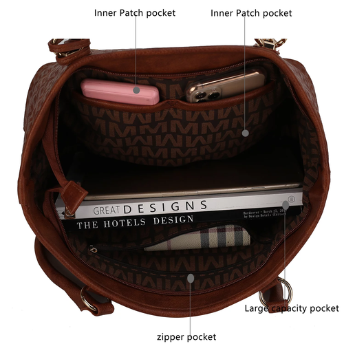 Leather Women'S Tote Bag, Small Tote Handbag, Pouch Purse & Wristlet Wallet Bag - Picture 9 of 12