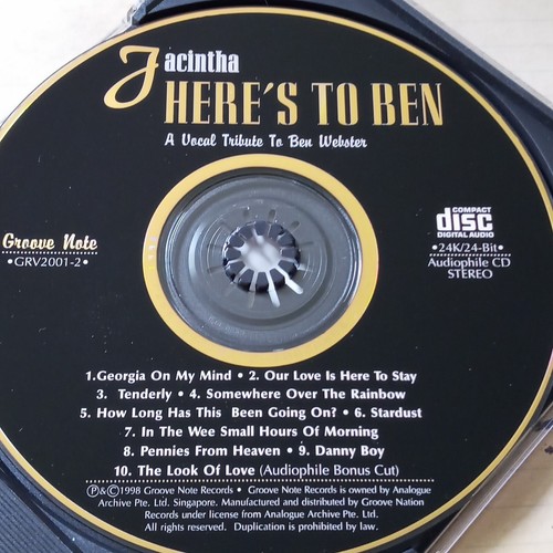 24 Karat Gold CD Jacintha - A Vocal Tribute To Ben Webster - audiophile CD - Foto 3 di 4