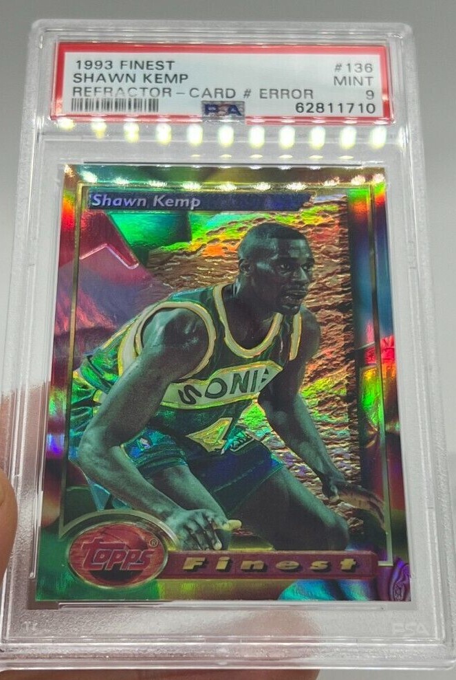 1993 Rare ERROR Finest REFRACTOR Shawn Kemp 136 Freshly Graded PSA 9 eBay
