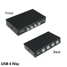 Kentek USB USB A to B 4 Way Mini Data Transfer Switch Box I/O ABCD Port PC