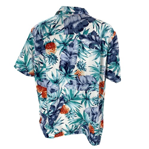 Camisa Hawaiana Van Heusen 2XL Piñas Hojas Tropicales Florales - Imagen 3 de 6