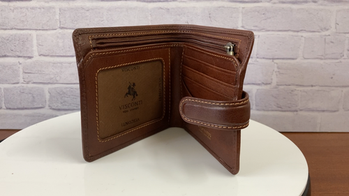 Personalised RFID Leather Mens Slim Tan Leather Wallet - Engraved Daddy Gift - Video 1 of 1