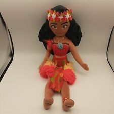 Disney Store Parks Moana Plush Princess 18" Stuffed Doll Toy Ceremonial Headband