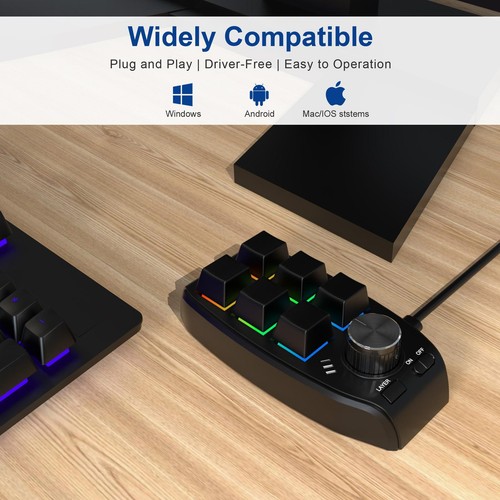 Gaming Mini Programming Macro Keyboard RGB Custom Knob Keyboard 6 Keys 1 Knob/ - Picture 2 of 8