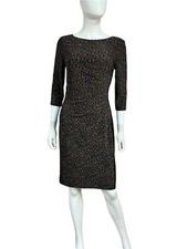 Lauren Ralph Lauren Brown Black Animal Print Dress size 6 stretch bodycon