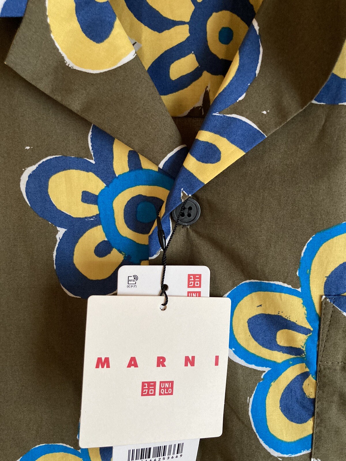 Sale UNIQLO MARNI Oversized Printed Open Collar Short Sleeve Shirt M(US S)- XL