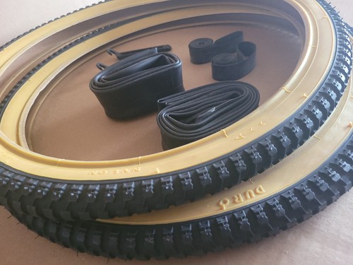 PAIR OF BLACK/GUMWALL BIKE TIRES 20 X 1.75  W/ TWO TUBE*LINERS*LEVERS  - Bild 2 von 3