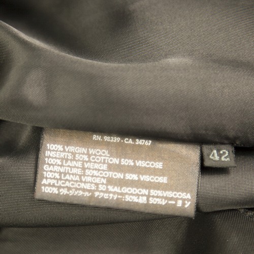 Abrigo de lana virgen Prada marrón, beige y negro tweed debajo de la rodilla con arco talla 42 - Imagen 4 de 6