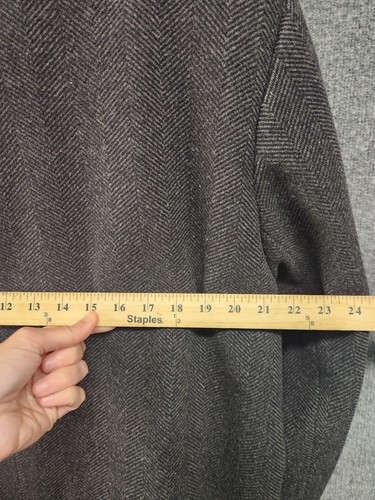 Elisabeth Liz Claiborne Coat Womens 18 Wool Blend Herringbone Button Up Classic - Picture 5 of 10