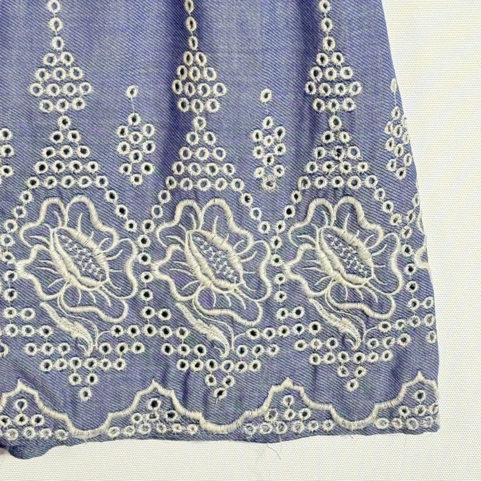 Mini Vestido Moulinette Soeurs Para Mujer 10 Azul Bordado Boho Cottagecore Encaje Foto 4 de 4